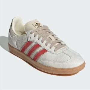 adidas Samba OG Pony Hair Wonder Beige / Cream White / Better Scarlet, 8.5